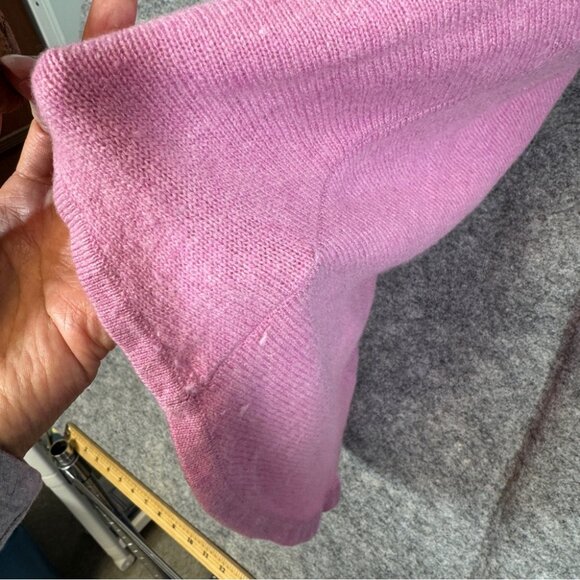 Pure Cashmere Pink Sweater Women’s 100% Cashmere Long Sleeve Hi-Low Hem Size M - Picture 8 of 12
